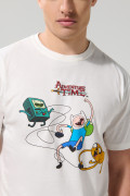 Camiseta de Hora de Aventura crema clara manga corta