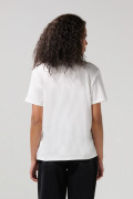 Camiseta crema clara college manga corta en algodón