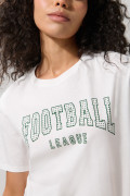 Camiseta crema clara college manga corta en algodón