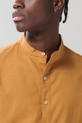 Camisa cuello nerú unicolor en algodón con manga larga
