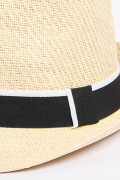 Sombrero Panamá crema claro con cinta en contraste