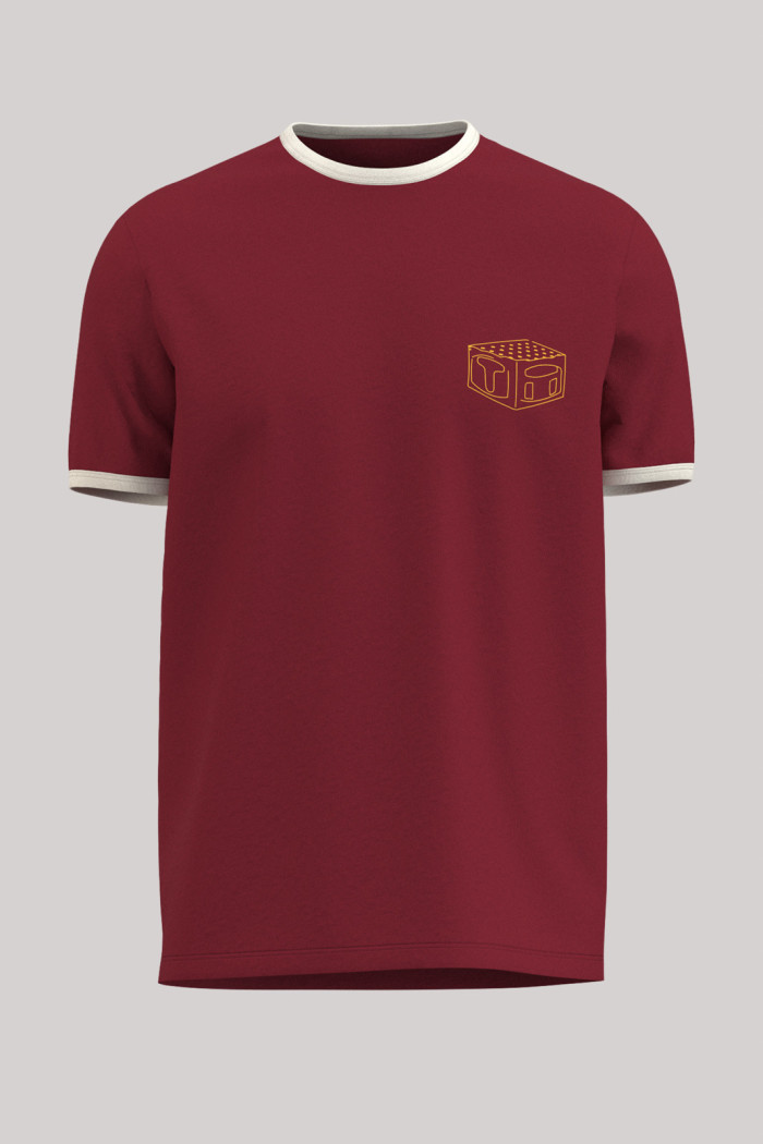 Camiseta roja de Cerveza Poker con contrastes oversize
