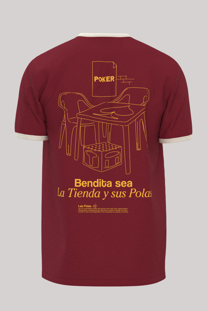 Camiseta roja de Cerveza Poker con contrastes oversize