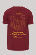 Camiseta roja de Cerveza Poker con contrastes oversize