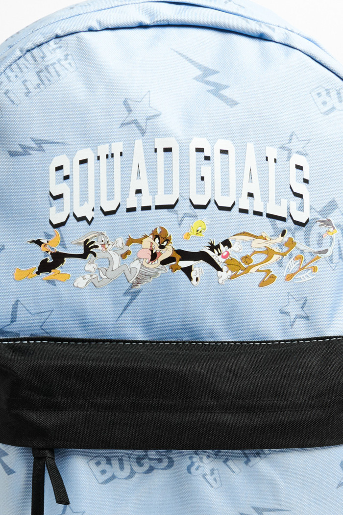 Maleta azul clara de Looney Tunes con bolsillo delantero