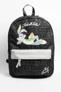 Maleta negra con diseño de Bugs Bunny y cremalleras