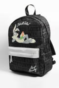 Maleta negra con diseño de Bugs Bunny y cremalleras