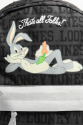 Maleta negra con diseño de Bugs Bunny y cremalleras