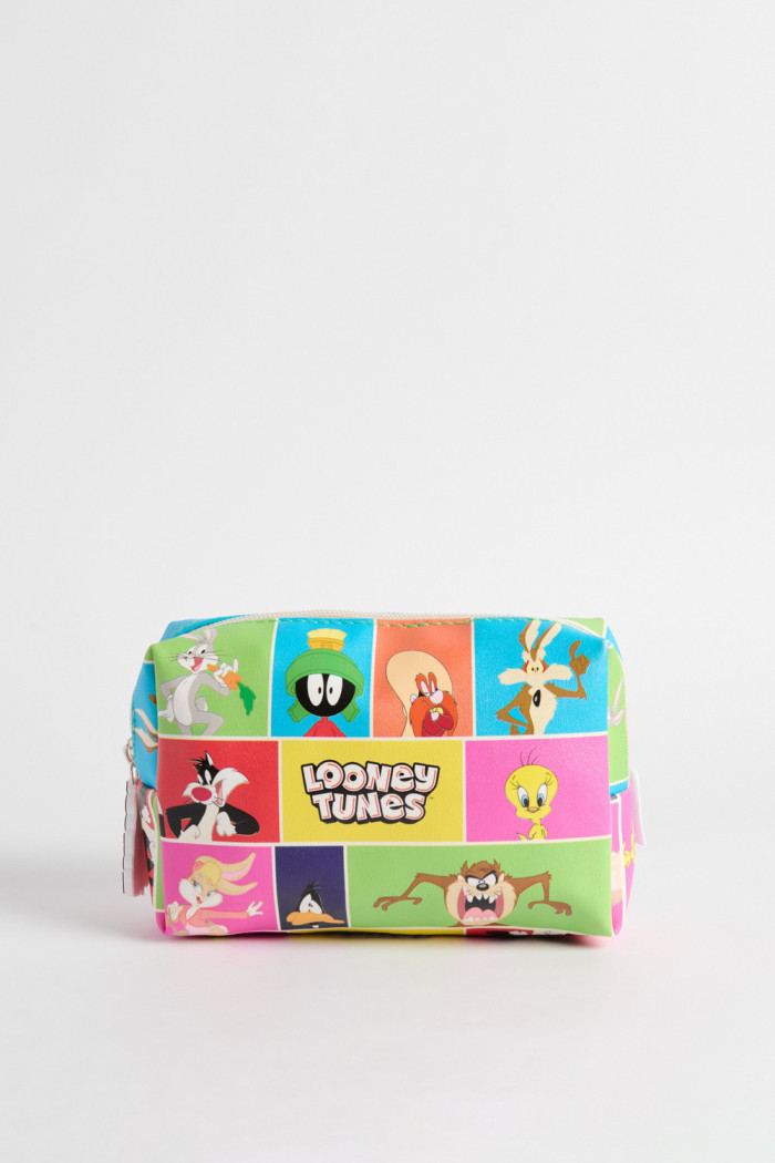 Cosmetiquera unicolor de Looney Tunes con cremallera