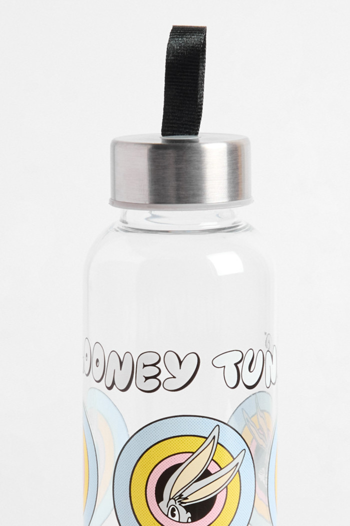 Botella unicolor con diseño de Looney Tunes y tapa