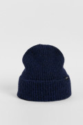 Gorro tejido unicolor con texturas y marquilla