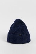 Gorro tejido unicolor con texturas y marquilla