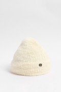 Gorro tejido unicolor con doblez ajustable y texturas
