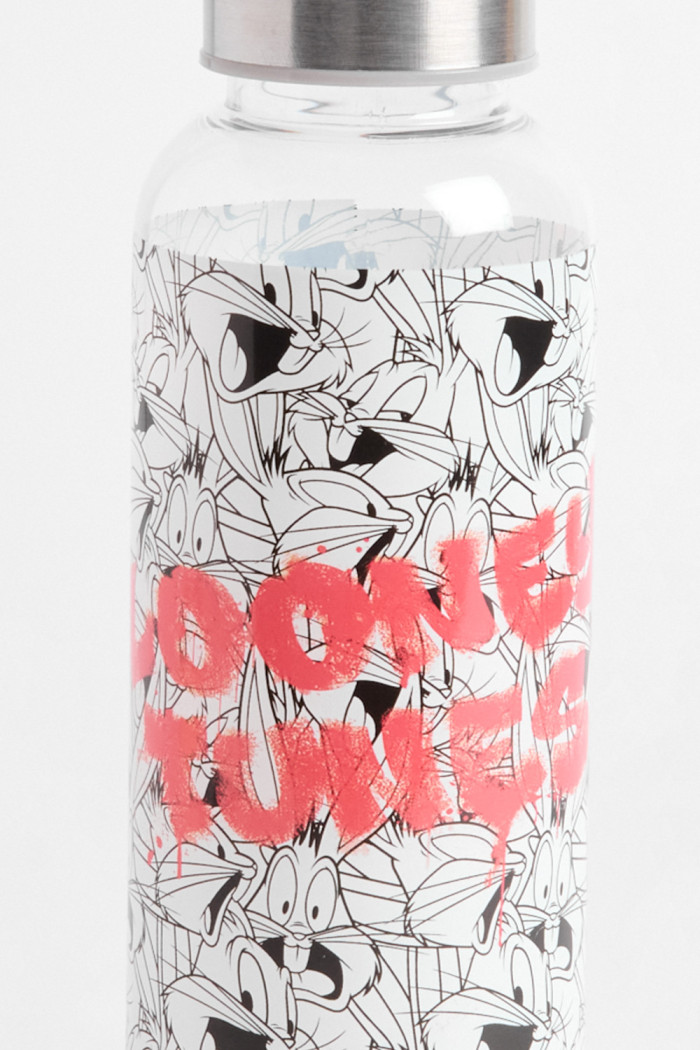 Botella unicolor con tapa y diseño de Looney Tunes