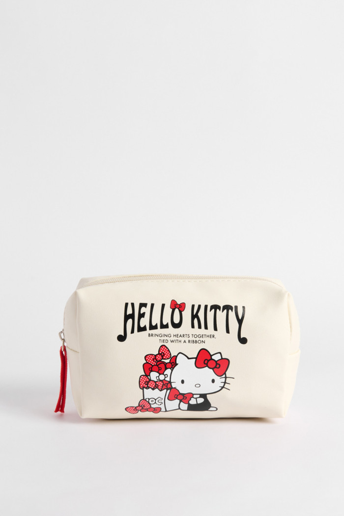 Cosmetiquera unicolor de Hello Kitty con cremallera