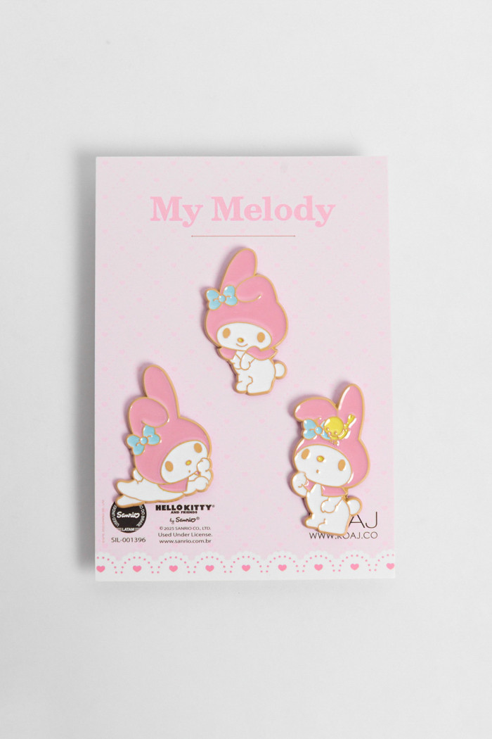 Set de pines metálicos X3 unicolores de My Melody
