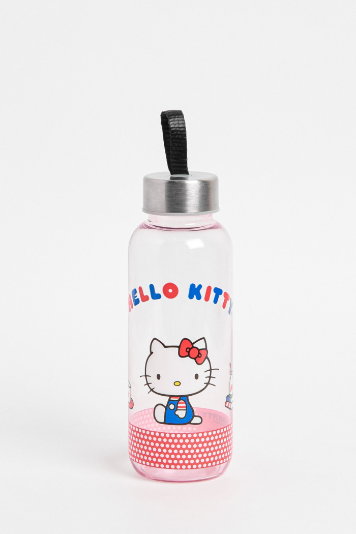Botella de Hello Kitty unicolor con tapa removible
