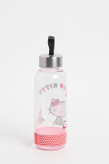 Botella de Hello Kitty unicolor con tapa removible