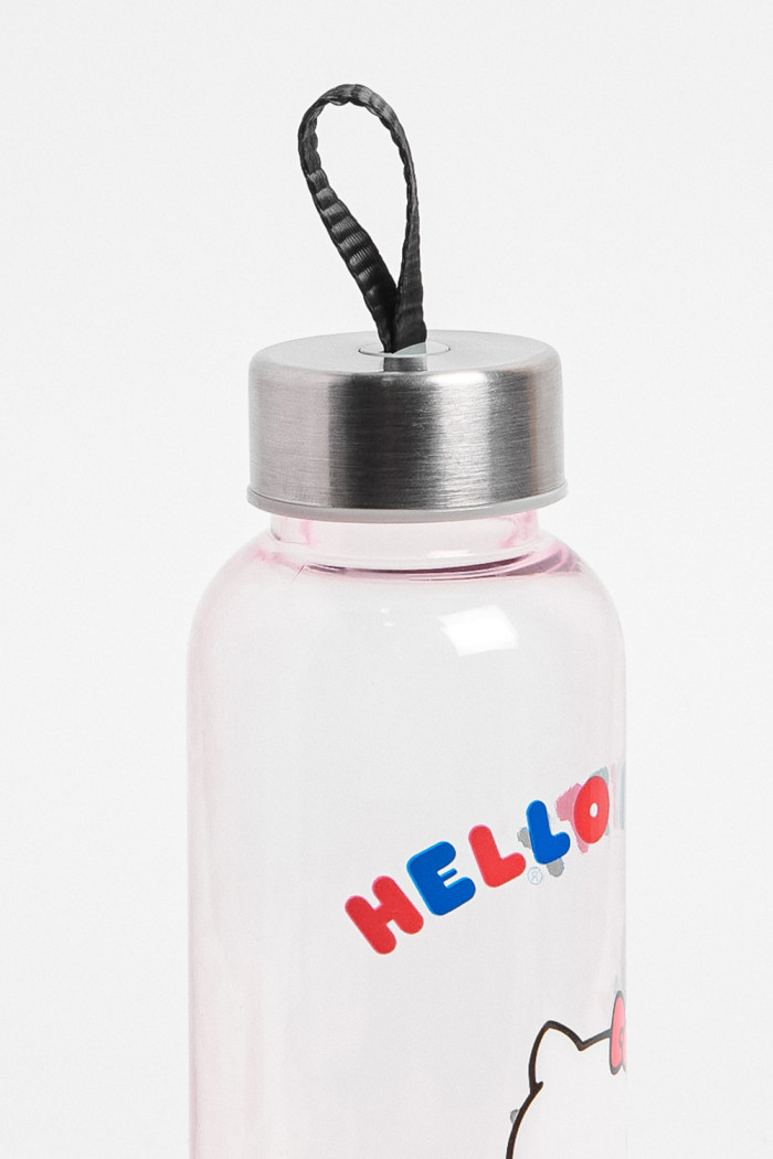 Botella de Hello Kitty unicolor con tapa removible