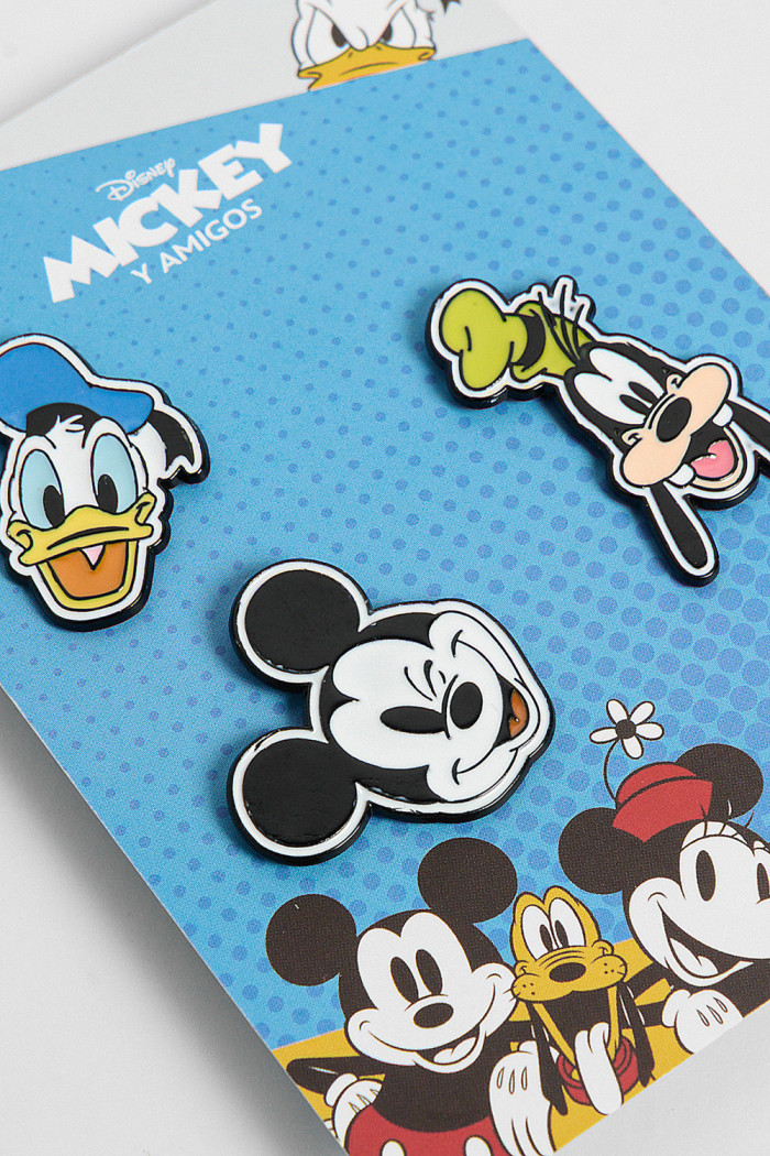 Set X3 de pines unicolores metálicos de Mickey and Friends