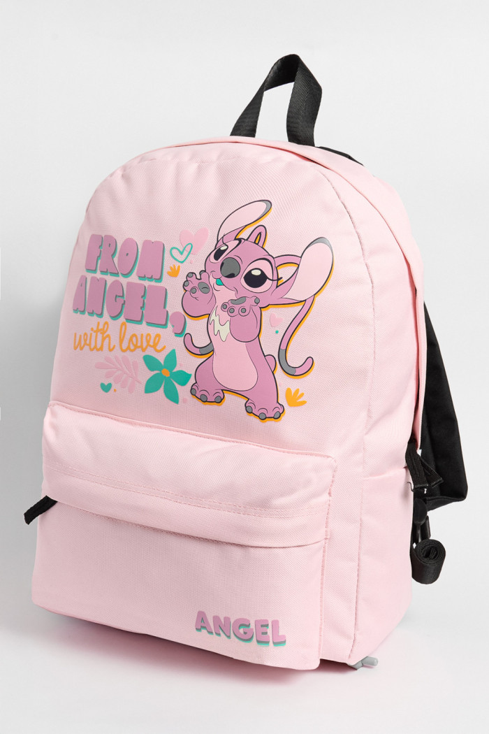 Maleta unicolor con cremalleras y diseño de Lilo y Stitch