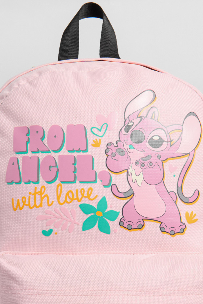 Maleta unicolor con cremalleras y diseño de Lilo y Stitch