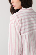 Blusa a rayas unicolor con manga larga oversize

