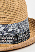 Sombrero Panamá café claro con cinta en contraste