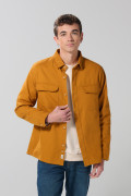 Sobrecamisa unicolor con doble bolsillo y botones