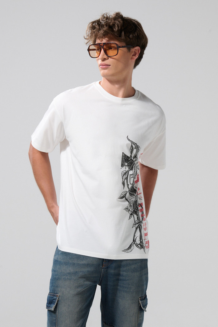 Camiseta crema clara manga corta de Guns N´ Roses