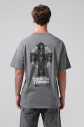 Camiseta gris medio oversize manga corta de Guns N’ Roses
