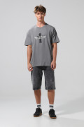 Camiseta gris medio oversize manga corta de Guns N’ Roses