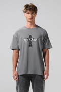 Camiseta gris medio oversize manga corta de Guns N’ Roses