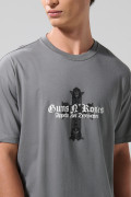 Camiseta gris medio oversize manga corta de Guns N’ Roses