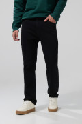 Jean bota recta straight leg negro tiro bajo con cremallera