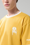 Camiseta amarilla de Cerveza Poker con contrastes oversize