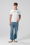 Camiseta manga corta crema de Hora de Aventura con contrastes
