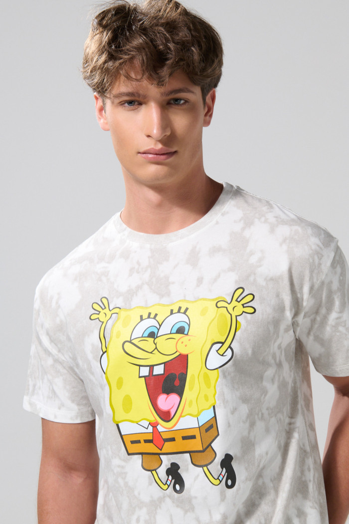 Camiseta crema tie dye de Bob Esponja manga corta
