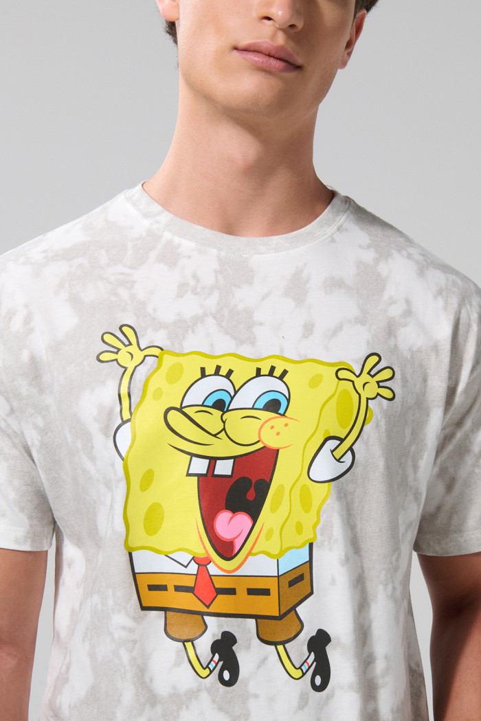 Camiseta crema tie dye de Bob Esponja manga corta