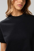 Camiseta crop top unicolor con doblez en puños