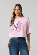 Camiseta de Nightmare Before Christmas rosada crop oversize