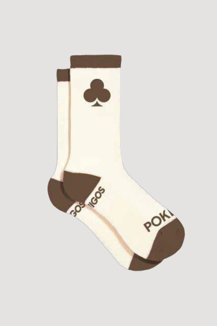 Medias unicolores largas con arte de Cerveza Poker