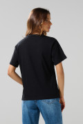 Camiseta negra de Nightmare Before Christmas cuello redondo