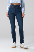Jean azul oscuro tipo jegging ajustado con tiro súper alto