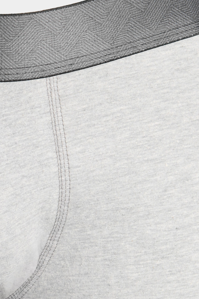 Bóxer gris brief-medio con cintura en contraste