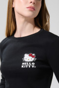 Camiseta manga larga negra con diseño de Hello Kitty