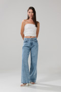 Top strapless unicolor con escote recto