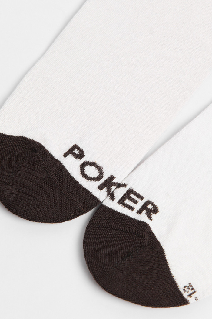 Medias unicolores largas con arte de Cerveza Poker