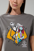 Camiseta de Nightmare Before Christmas gris medio