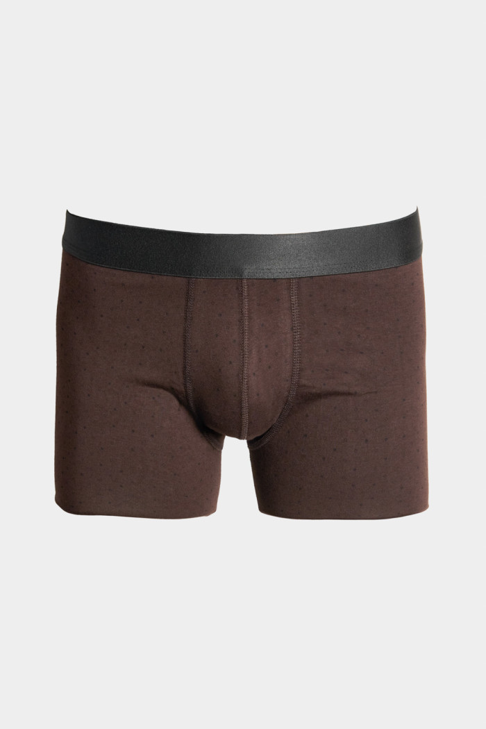 Bóxer brief-medio café oscuro con diseños de puntos